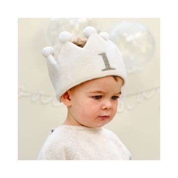 Stoffen Verjaardagskroon '1' Wit Ginger Ray