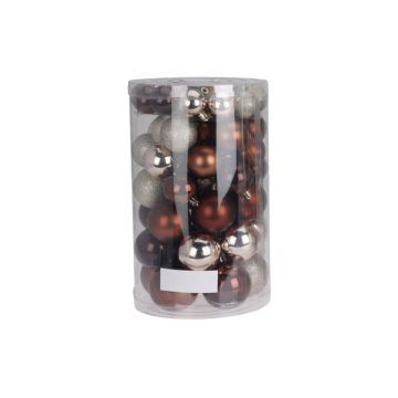 Kerstballen Bruin & Zilver 60 stuks