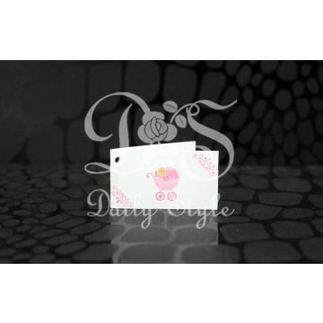Bedankkaartje Babywagen Roze