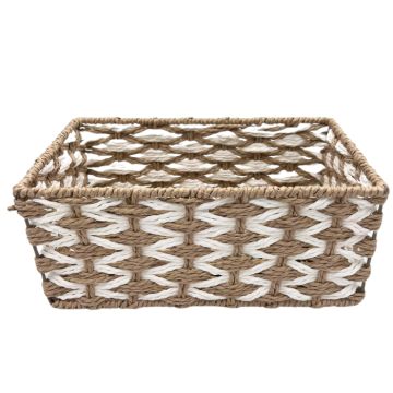 Mand Rechthoek Groot Bruin/Wit 