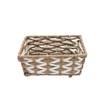 Mand Rechthoek Klein Bruin/Wit 