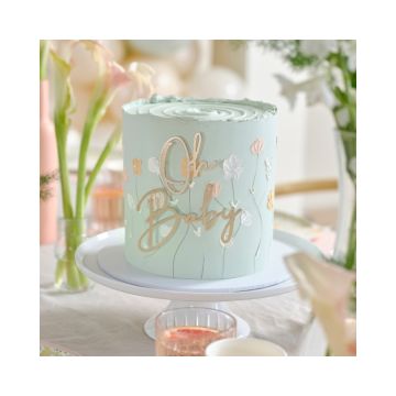 Metalen Taarttopper Oh Baby Goud Ginger Ray 