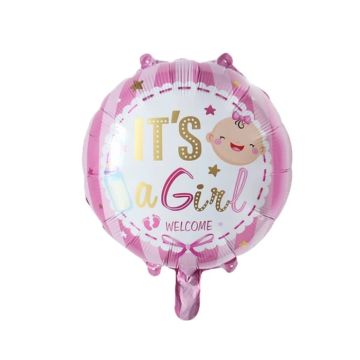 Folieballon It's a Girl 'Welcome' (45cm) 