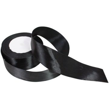 Satijnlint 4cm Zwart