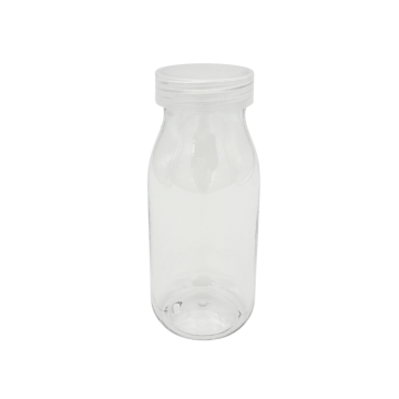 Plastic Melkflesjes Transparant met dop - 200ml - Set van 12