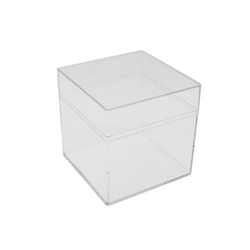 Plastic Kubus Doosje met deksel - 8cm - 6 stuks 