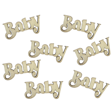 Tafelconfetti Baby - Hout - 12 stuks