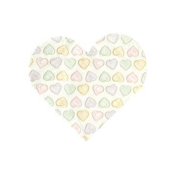 Servetten Hartvorm Watercolor Heart