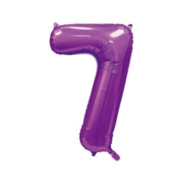 Folieballon Cijfer 7 Satijn Paars