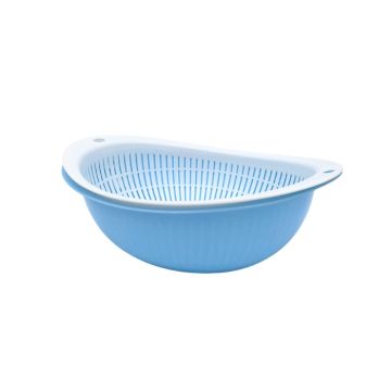 Vergiet Ovaal Blauw/Wit (2dlg) 