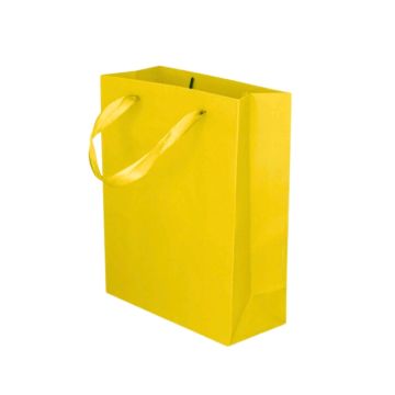 Kartonnen Cadeautas M Geel (12st)