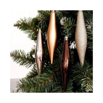 Hangdeco Ijspegel Amber - 14,7cm - 4 stuks 