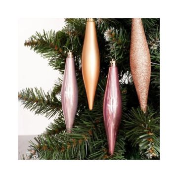 Hangdeco Ijspegel Roze & Goud hangen in de boom