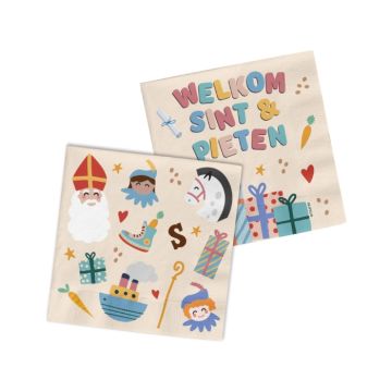 Servetten Welkom Sint & Pieten - 20 stuks