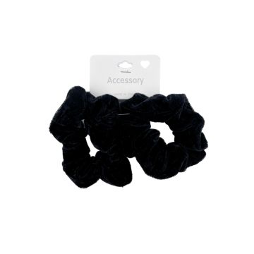 Scrunchie Haarelastiek Zwart (2st)