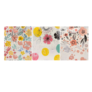 Cadeautassen M Bloemen - 26x10x32cm - 3 stuks