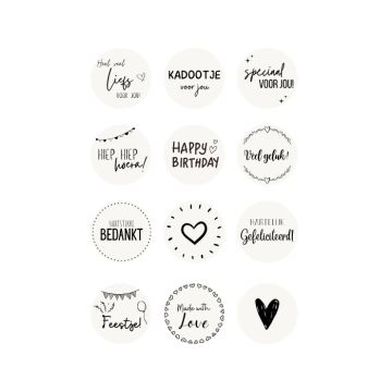 Stickers met tekst Mix (24st) 