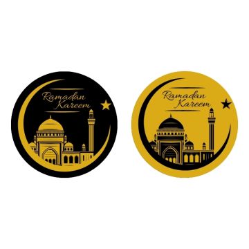 Stickers Ramadan Kareem Zwart/Goud (24st) 
