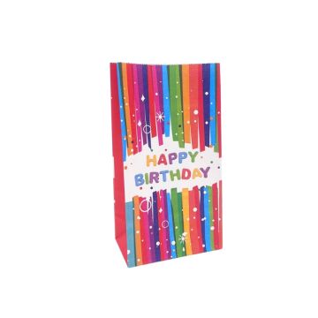 Papieren Zakjes Happy Birthday Colors (10st) 