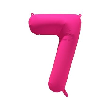 Folieballon Cijfer 7 Neon Roze