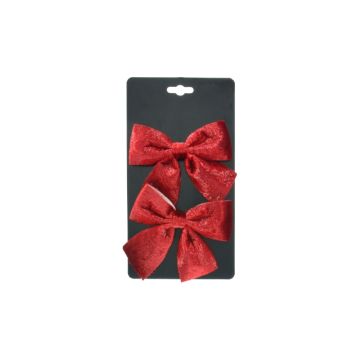 Kerststrikje Velvet Rood 15cm (2st) 