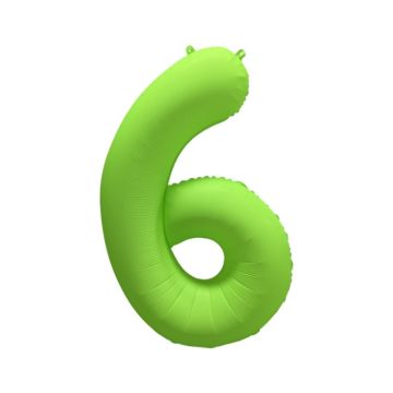Folieballon Cijfer 6 Neon Groen