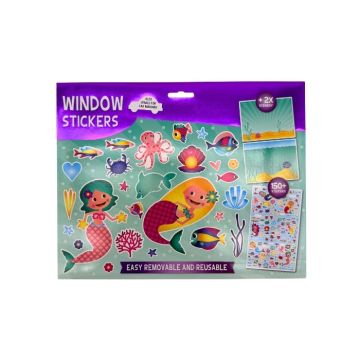 Raamstickers Zeemeermin en twee scenes