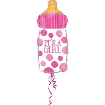 Folieballon Fles 'It's A Girl'