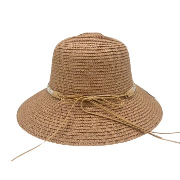 Zomerhoed Aflopende Rand Dames Bruin