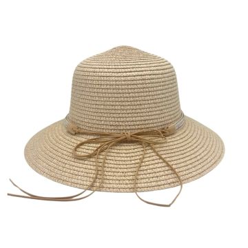 Zomerhoed Aflopende Rand Dames Beige