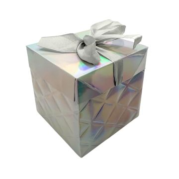 Luxueuze Cadeaudoos Geruit Zilver 10cm