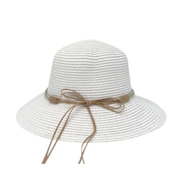Zomerhoed Aflopende Rand Dames Wit