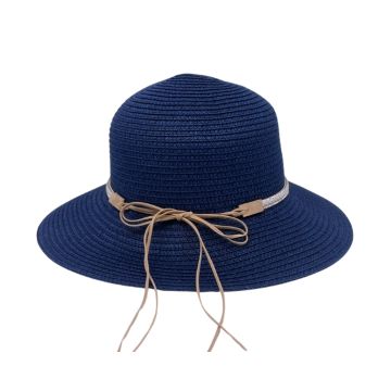 Zomerhoed Aflopende Rand Dames Blauw