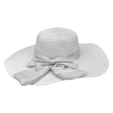 Zomerhoed met strik Dames Wit