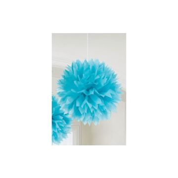 Pompom 48cm Blauw