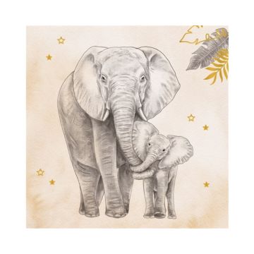 Servetten Baby Safari Nude 25cm (20st) 