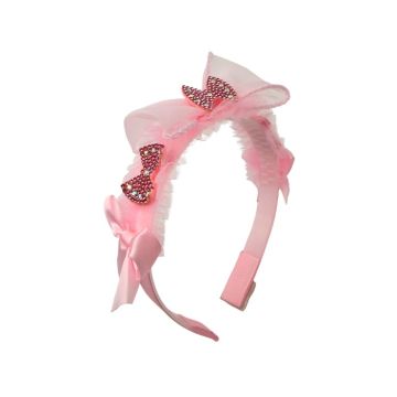 Diadeem Strass Strikjes Roze
