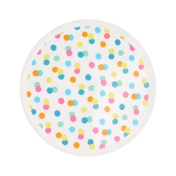 Herbruikbare Borden Confetti 22,5cm (4st)