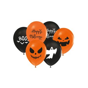 Ballonnen Halloween Zwart & Oranje (8st) 