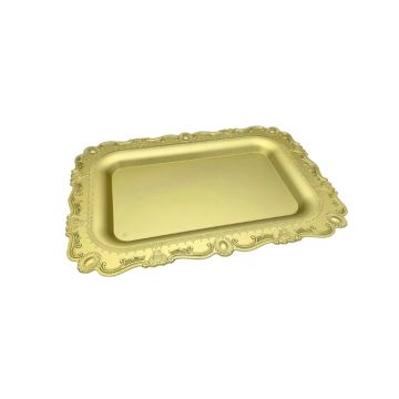 Plastic Dienblad Rechthoek Mat Goud (46x31,5cm) 