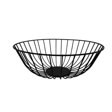 Fruitmand Rond Metaal Zwart (27cm)