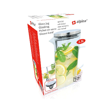 Alpina Glazen Karaf met deksel 1,3L 
