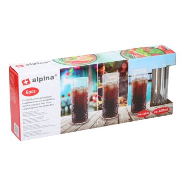 Alpina Longdrinkglas met kristaleffect (6st)
