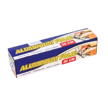 Aluminiumfolie XL Box van 125 meter met ingebouwde snijrand, 30 cm breed, verpakt in een handige cutter box.