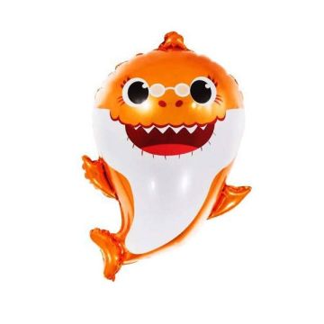 Folieballon Baby Haai Oranje