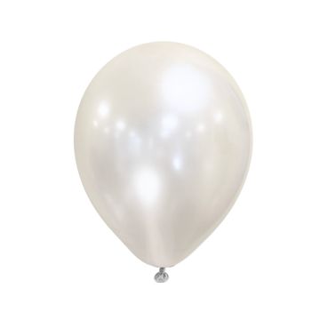 (50st) Ballonnen Metallic Wit