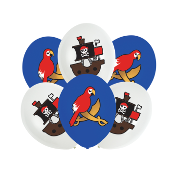 Ballonnen Piraten Map (6st) 