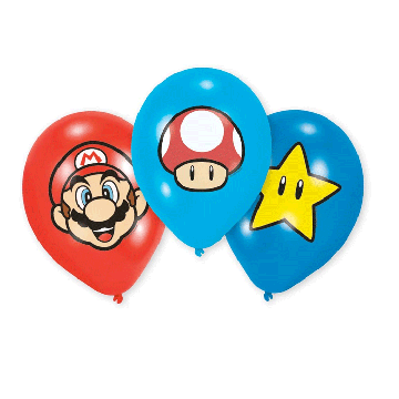Ballonnen Super Mario (6st)