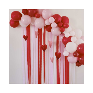 Backdrop Streamers Pink & Red Balloons Ginger Ray
