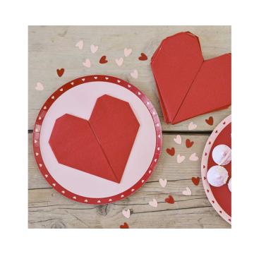 Servetten Rode Origami Hart Ginger Ray (16st) 